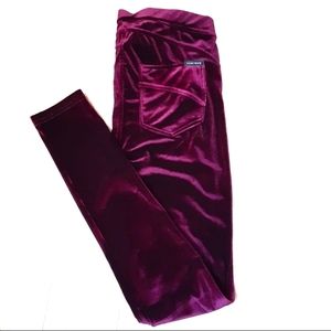 Anthropologie-Velvet wine skinny leggings